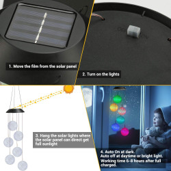 Solar Wind Chime Color Changing Wind Chimes