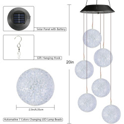 Solar Wind Chime Color Changing Wind Chimes