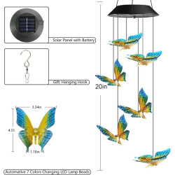 Solar Wind Chime Color Changing Wind Chimes