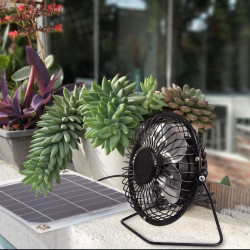 5W 6inch USB Solar Panel Powered Fan for Camping Caravan Yacht Greenhouse Dog House Chicken House Ventilator