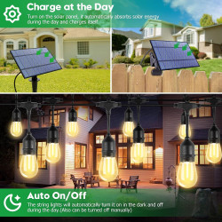 35FT Solar String Lights Outdoor Waterproof