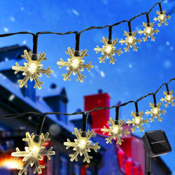 Solar Snowflake String Lights