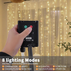 300LED Solar Curtain Lights