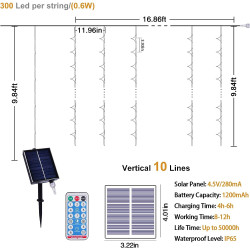 300LED Solar Curtain Lights